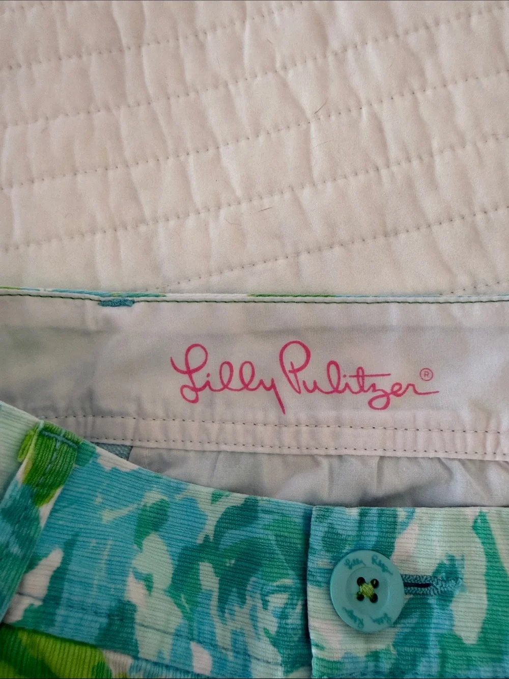 Lilly Pulitzer Aqua and Lime Floral High-Waist Shorts - Picture 3 of 4